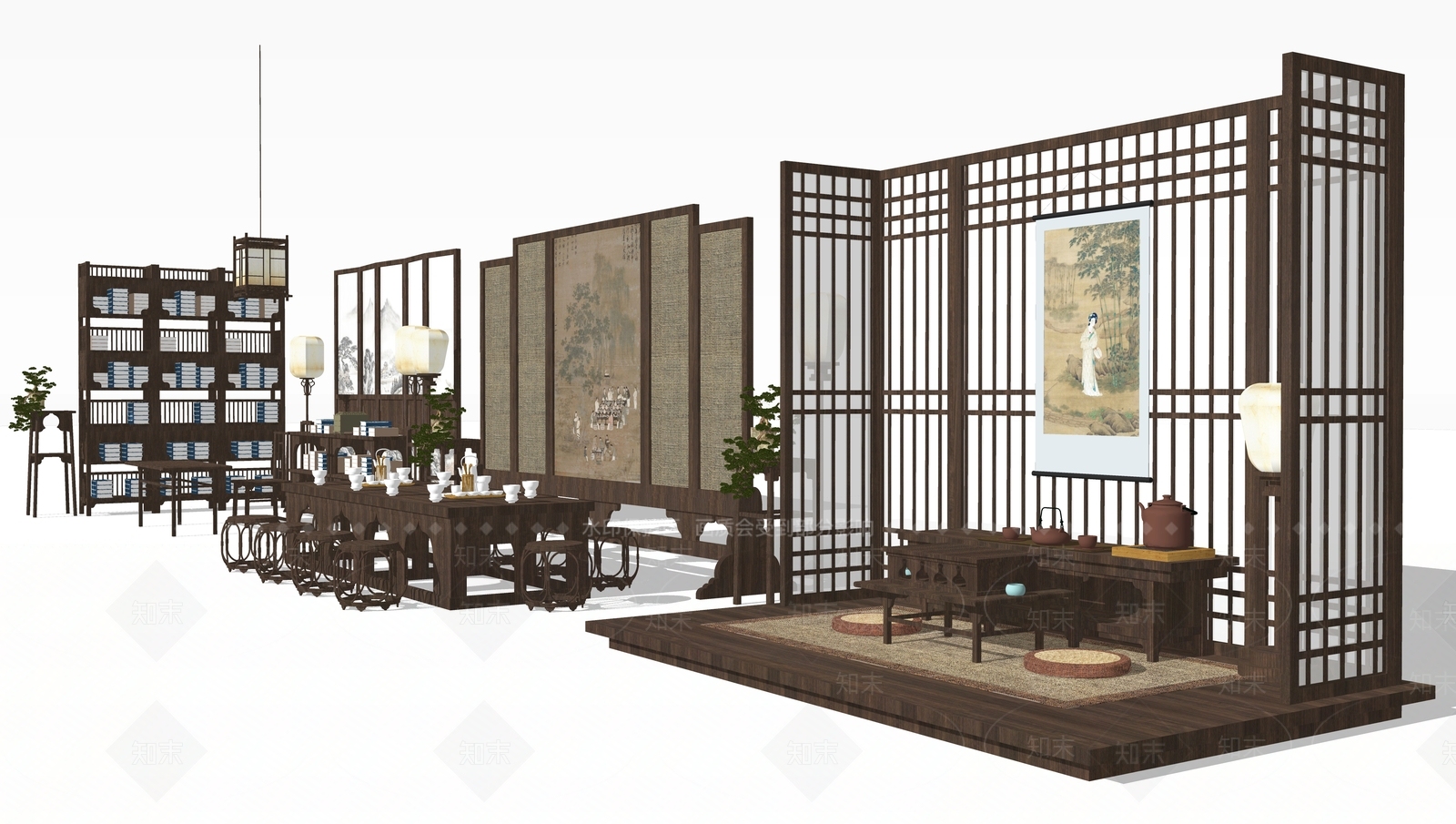 复古家具展厅SU模型草图