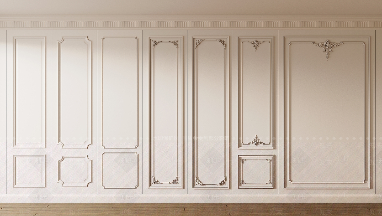 法式护墙板SU模型下载【ID:1184601889】