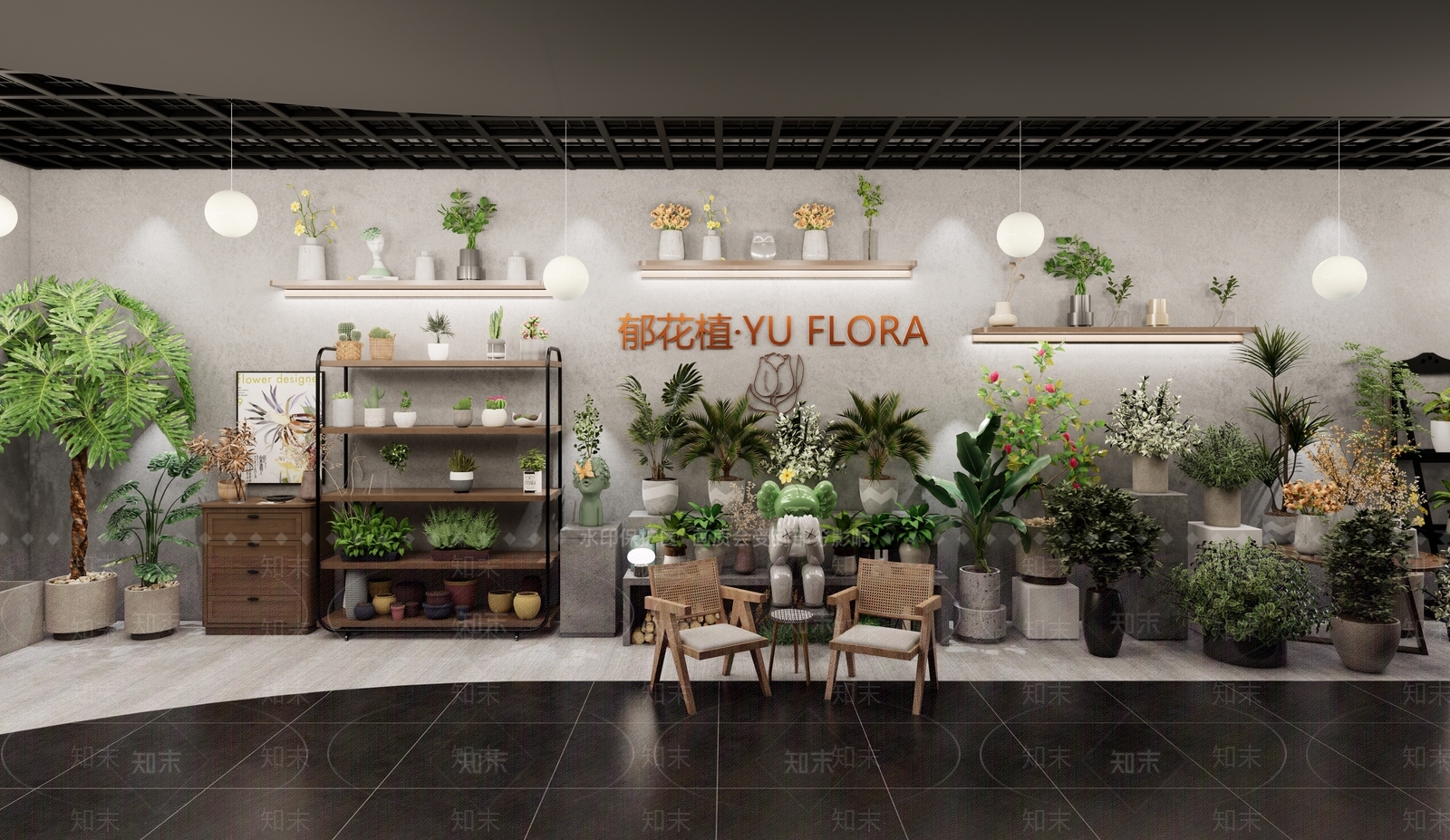 奶油侘寂花店SU模型下载【ID:1184601947】