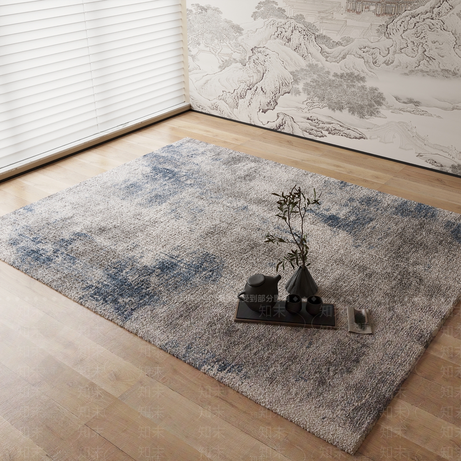 新中式地毯3D模型下载【ID:1184603062】
