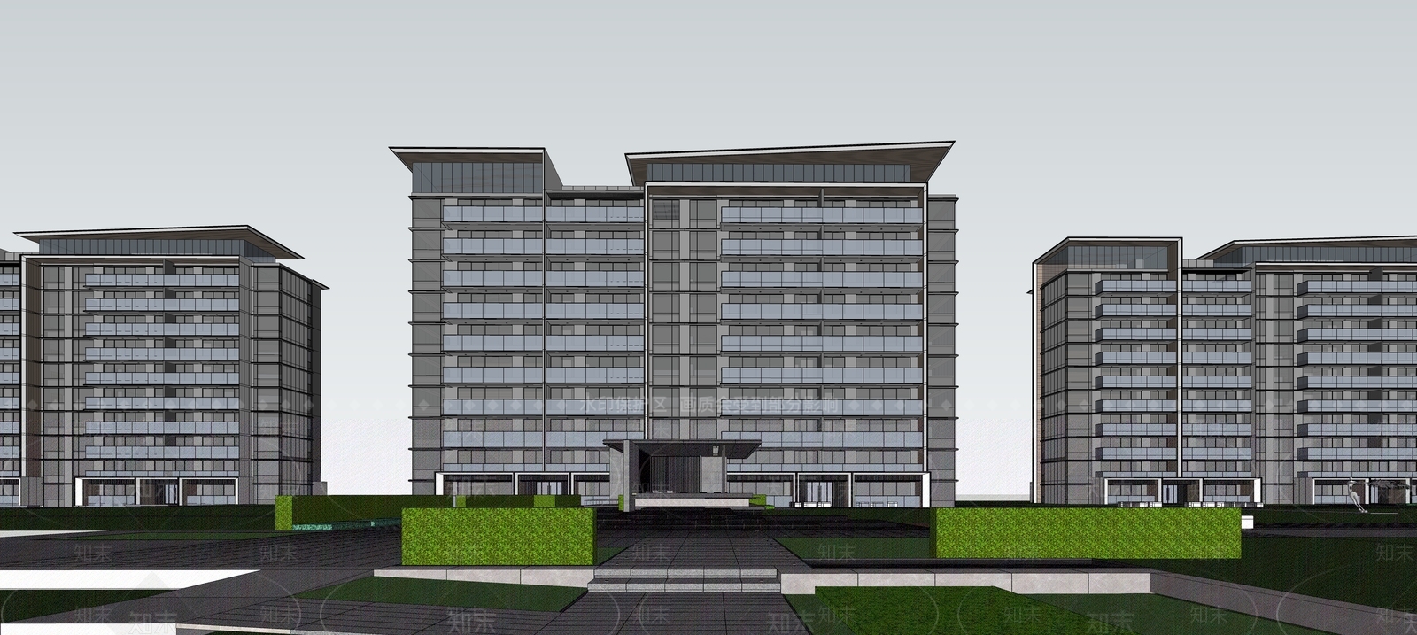 现代多层住宅SU模型下载【ID:1184603371】