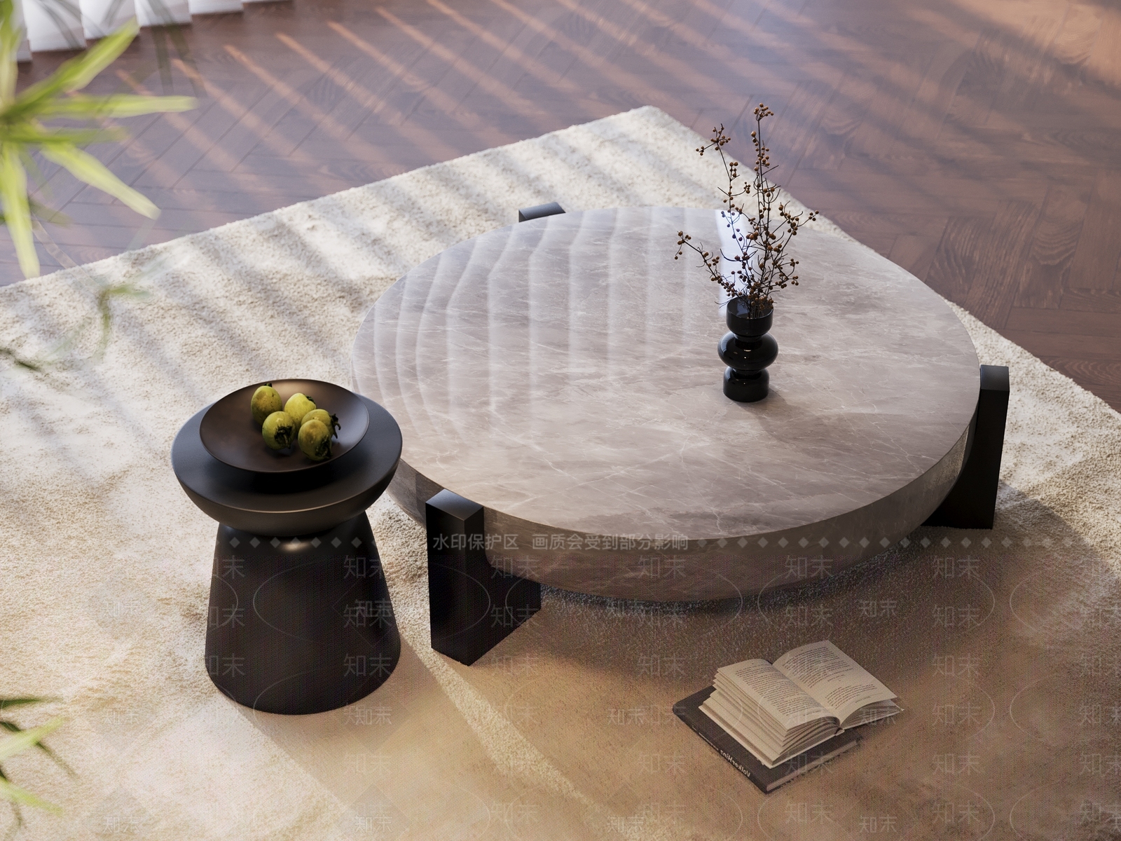 现代中古茶几3D模型下载【ID:1184604992】