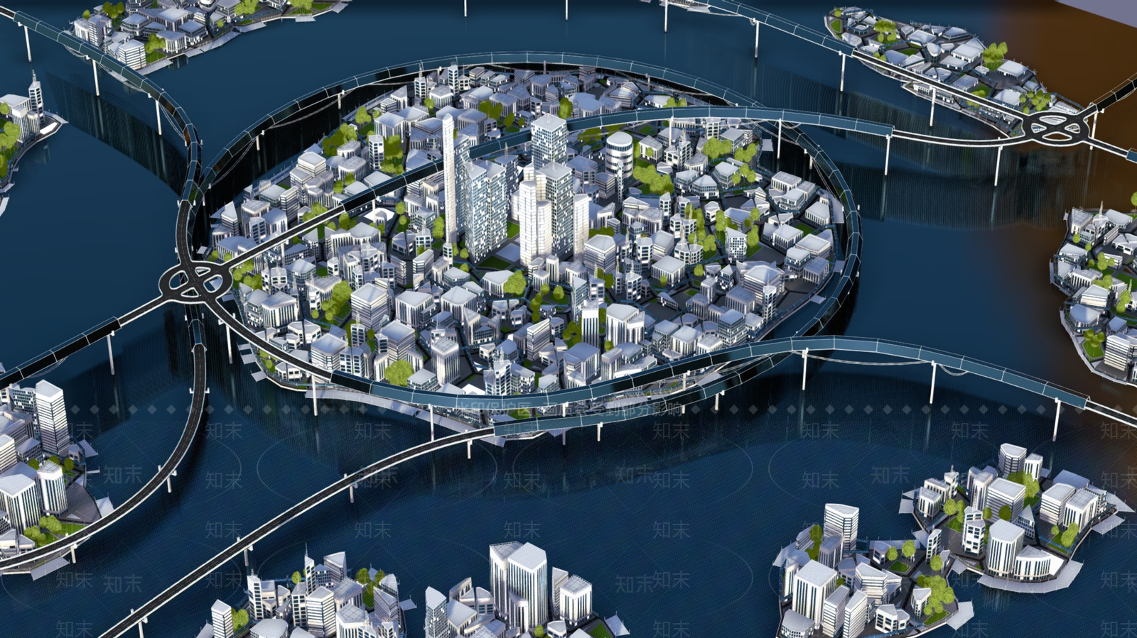 现代商业街3D模型下载【ID:1184604413】