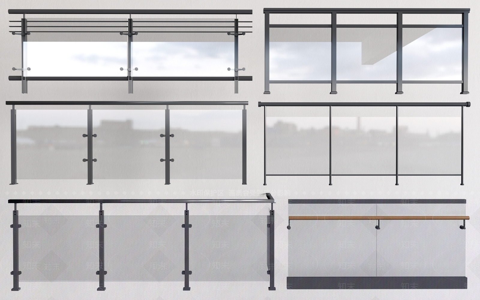 现代栏杆3D模型下载【ID:1184604954】