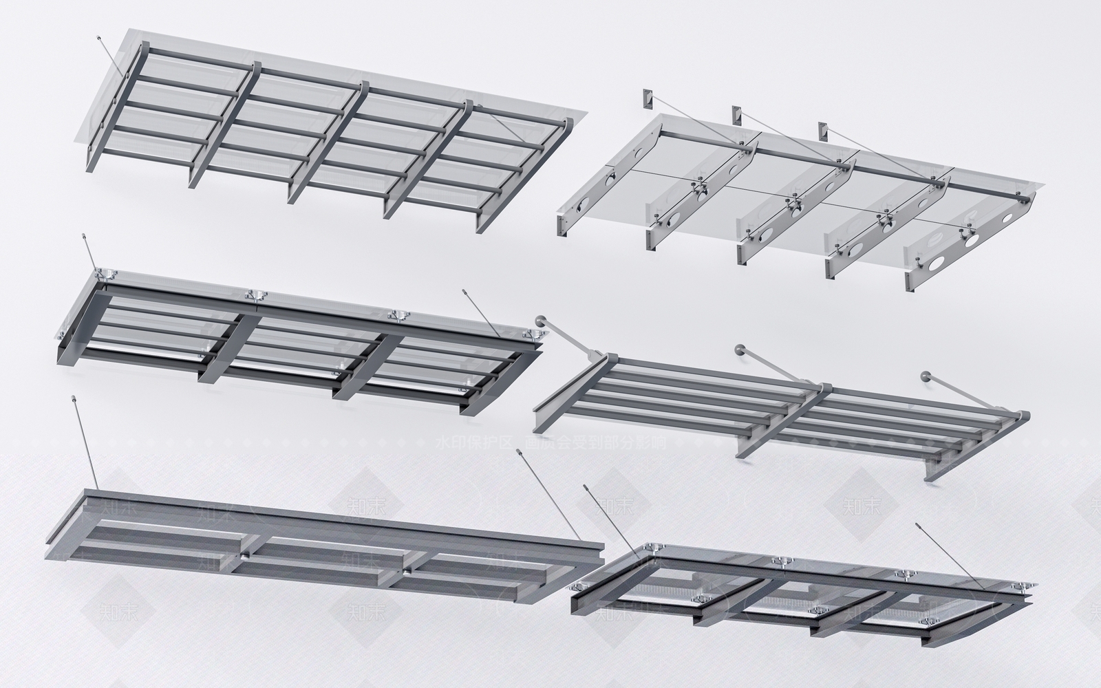现代遮阳棚3D模型下载【ID:1184606614】