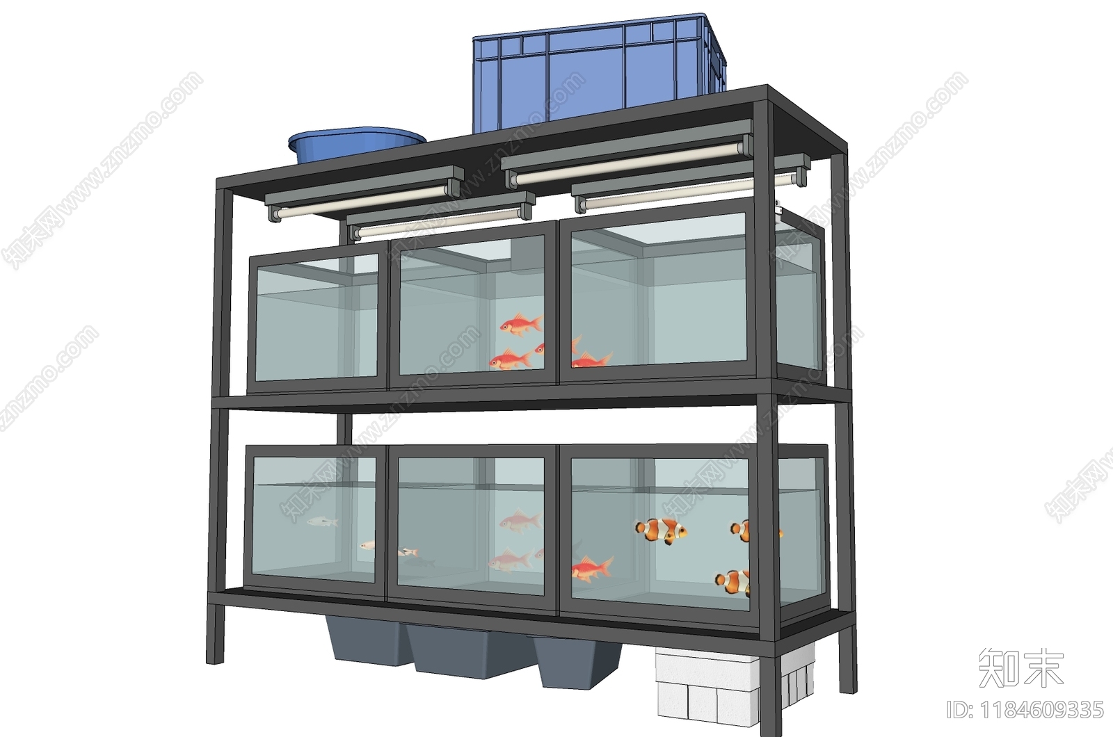 现代鱼缸SU模型下载【ID:1184609335】