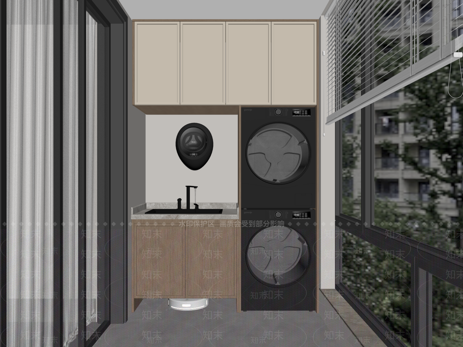 现代家居阳台SU模型下载【ID:1184612479】