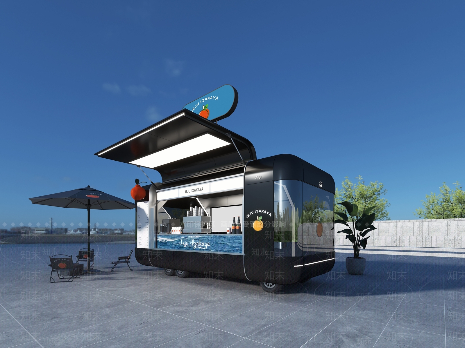 现代极简奶茶店3D模型下载【ID:1184618704】