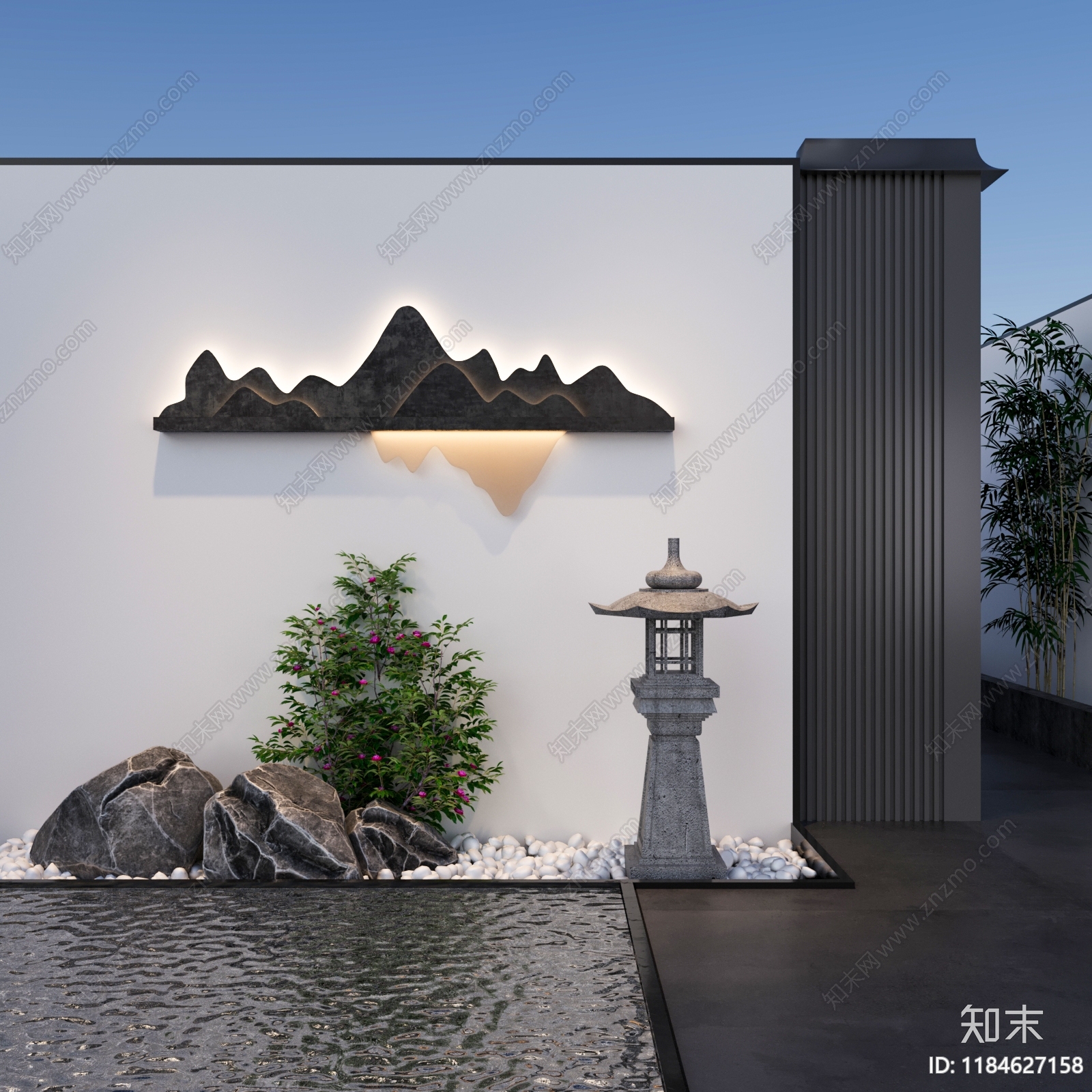 新中式假山水景3D模型下载【ID:1184627158】