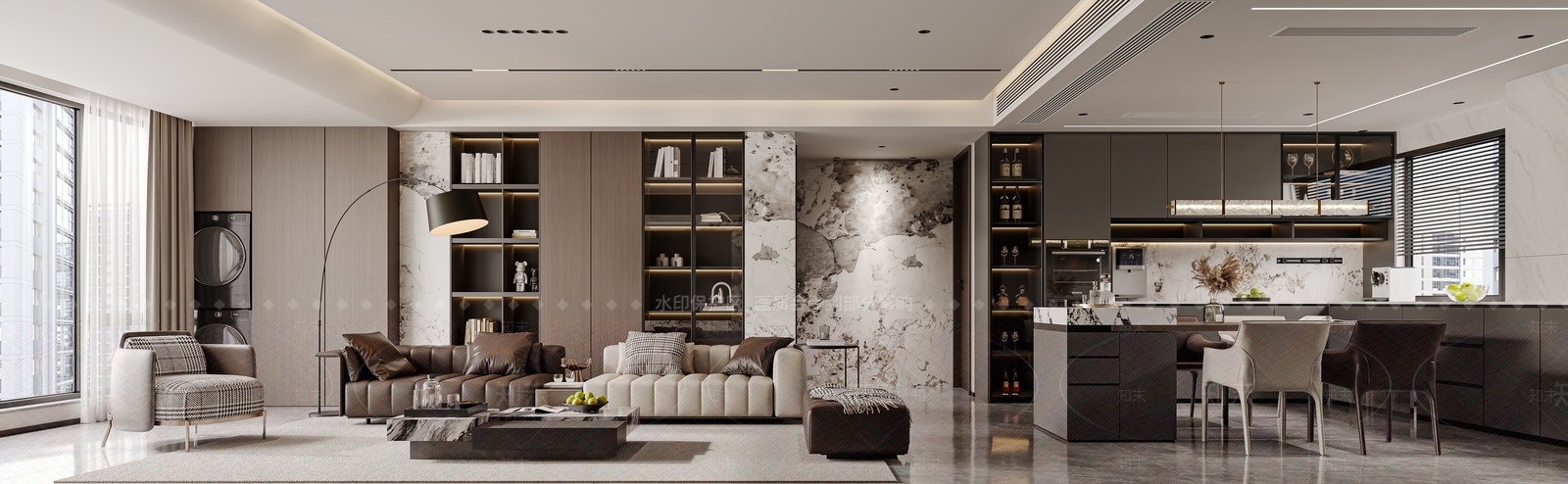 现代意式家居客厅3D模型下载【ID:1184627439】