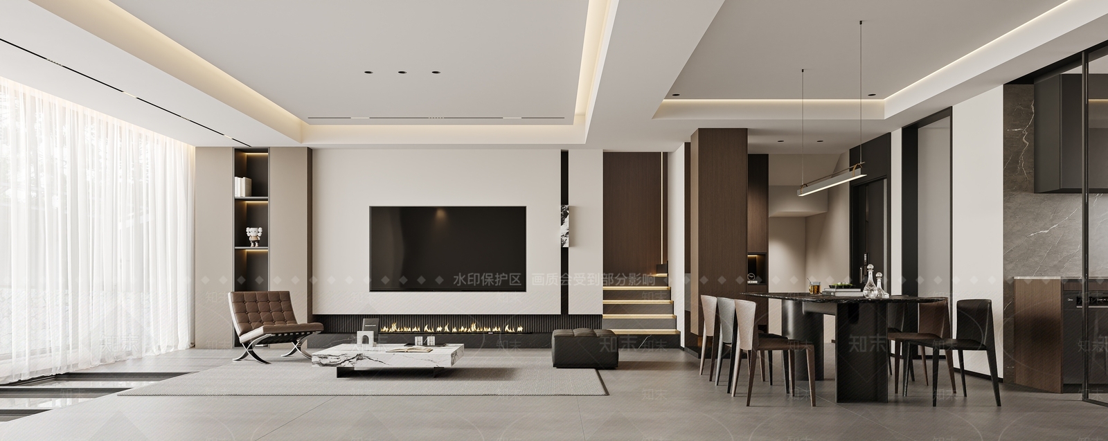 现代意式家居客厅3D模型下载【ID:1184627586】