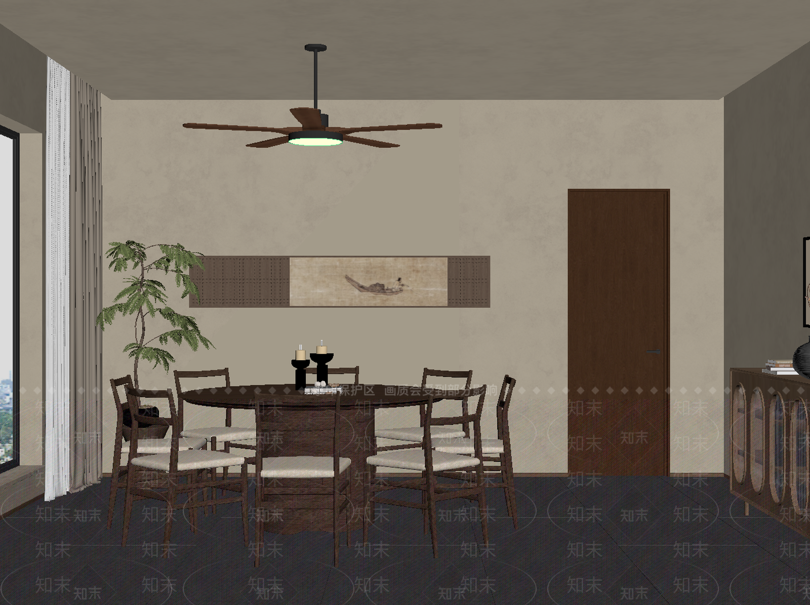 侘寂包厢SU模型下载【ID:1184627619】