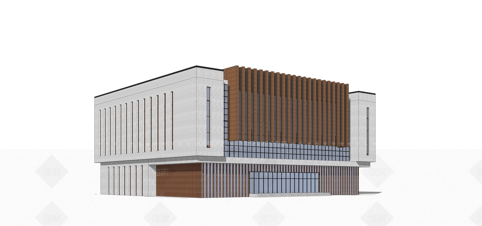 现代学校建筑SU模型下载【ID:1184631494】