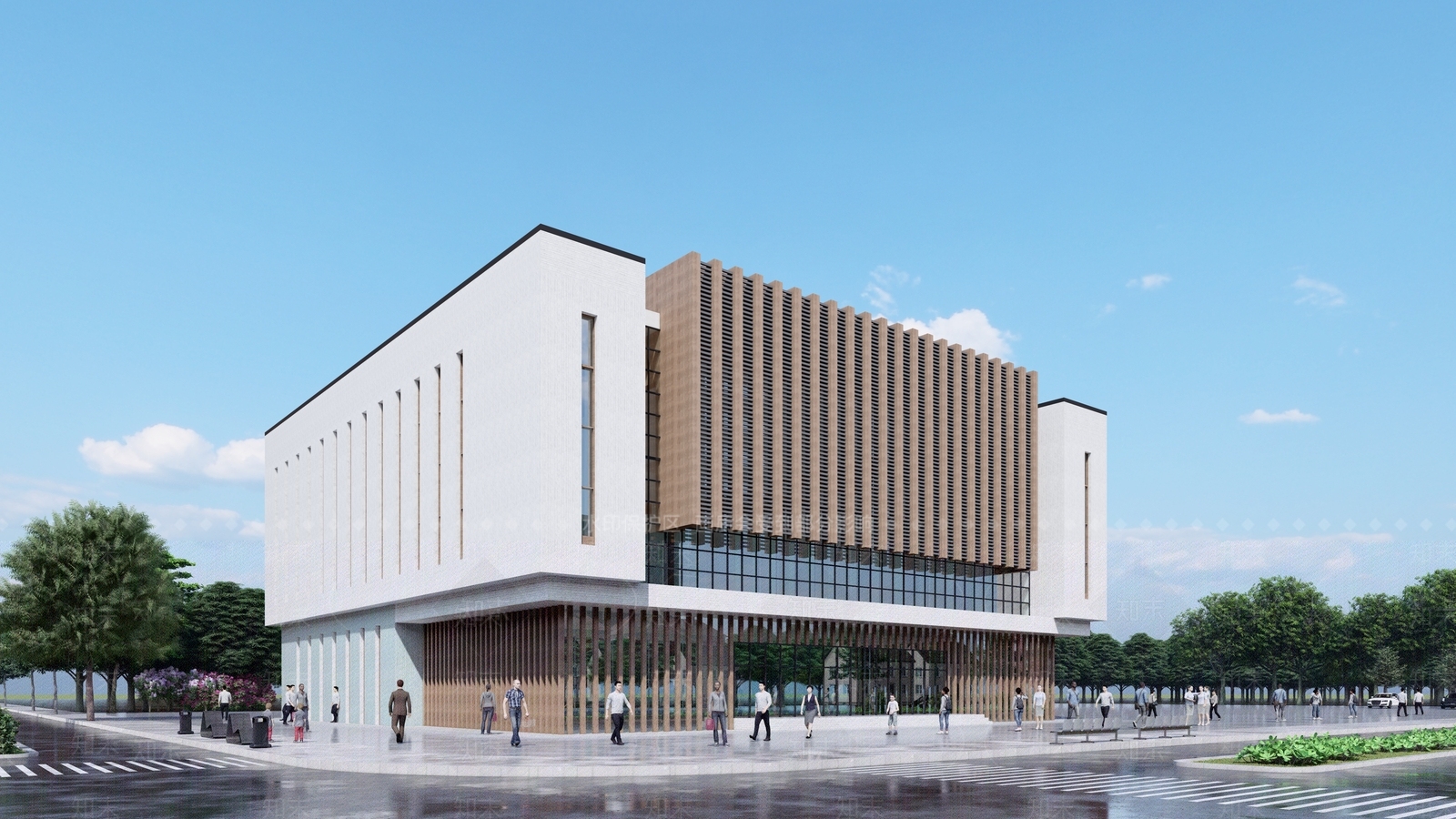 现代学校建筑SU模型下载【ID:1184631494】