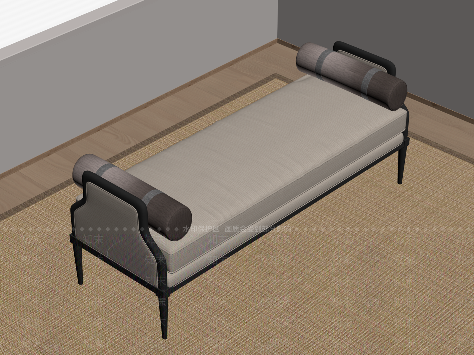 新中式床尾凳SU模型下载【ID:1184631455】