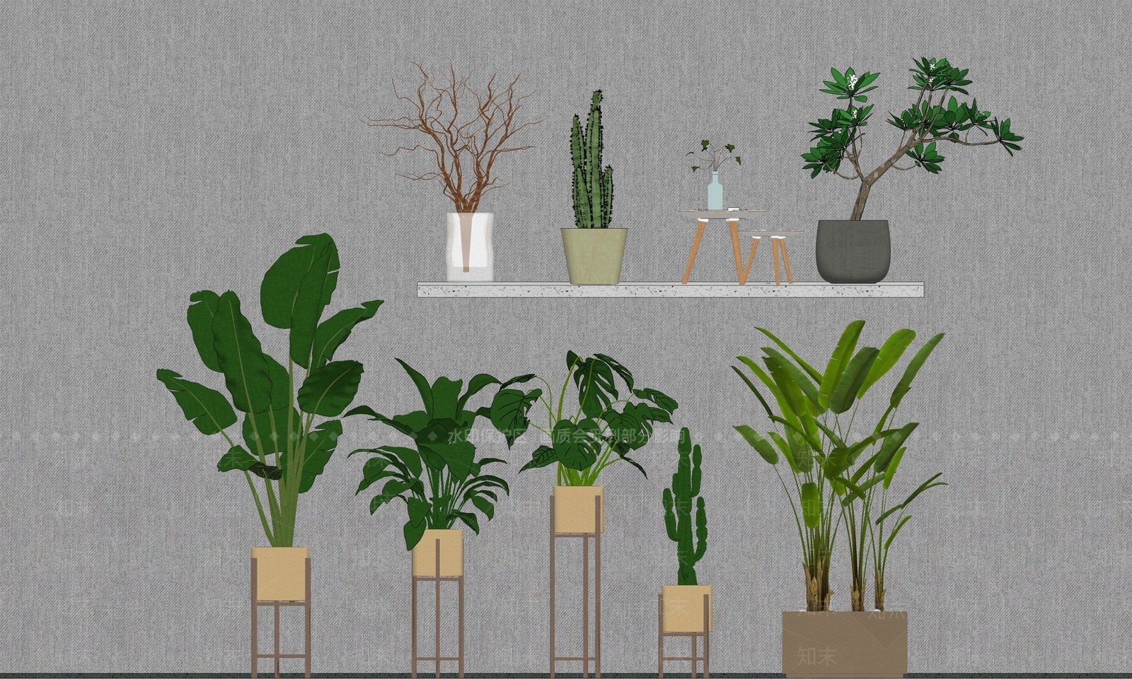 植物组合SU模型下载【ID:1184636851】