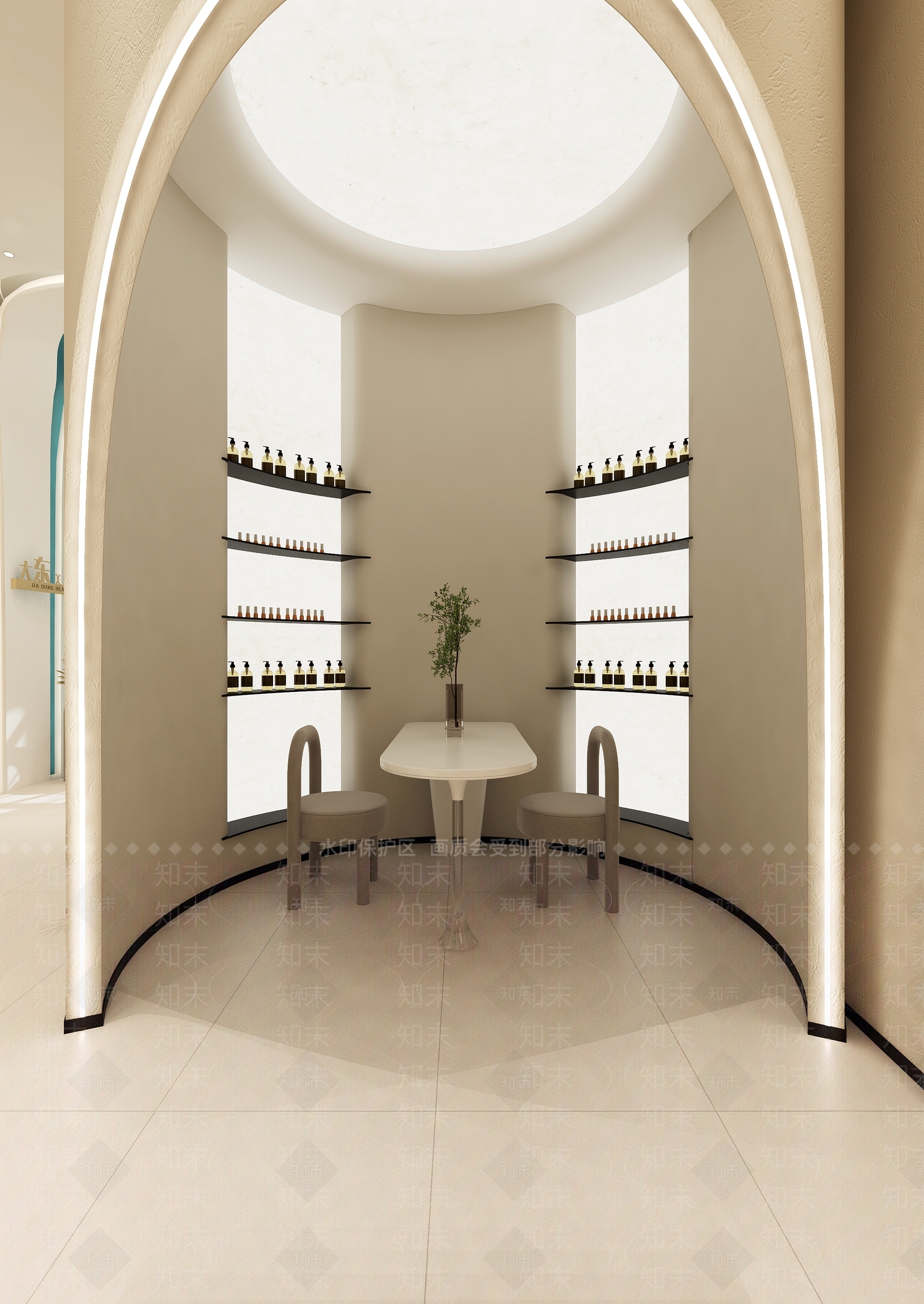 现代奶油美容院3D模型下载【ID:1184639026】