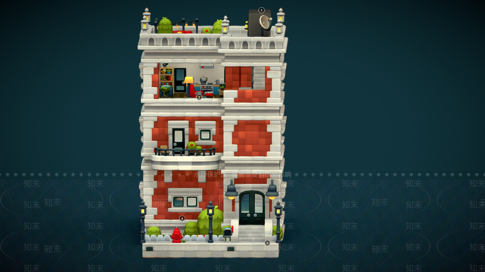 现代艺术风格建筑3D模型下载【ID:1184641939】