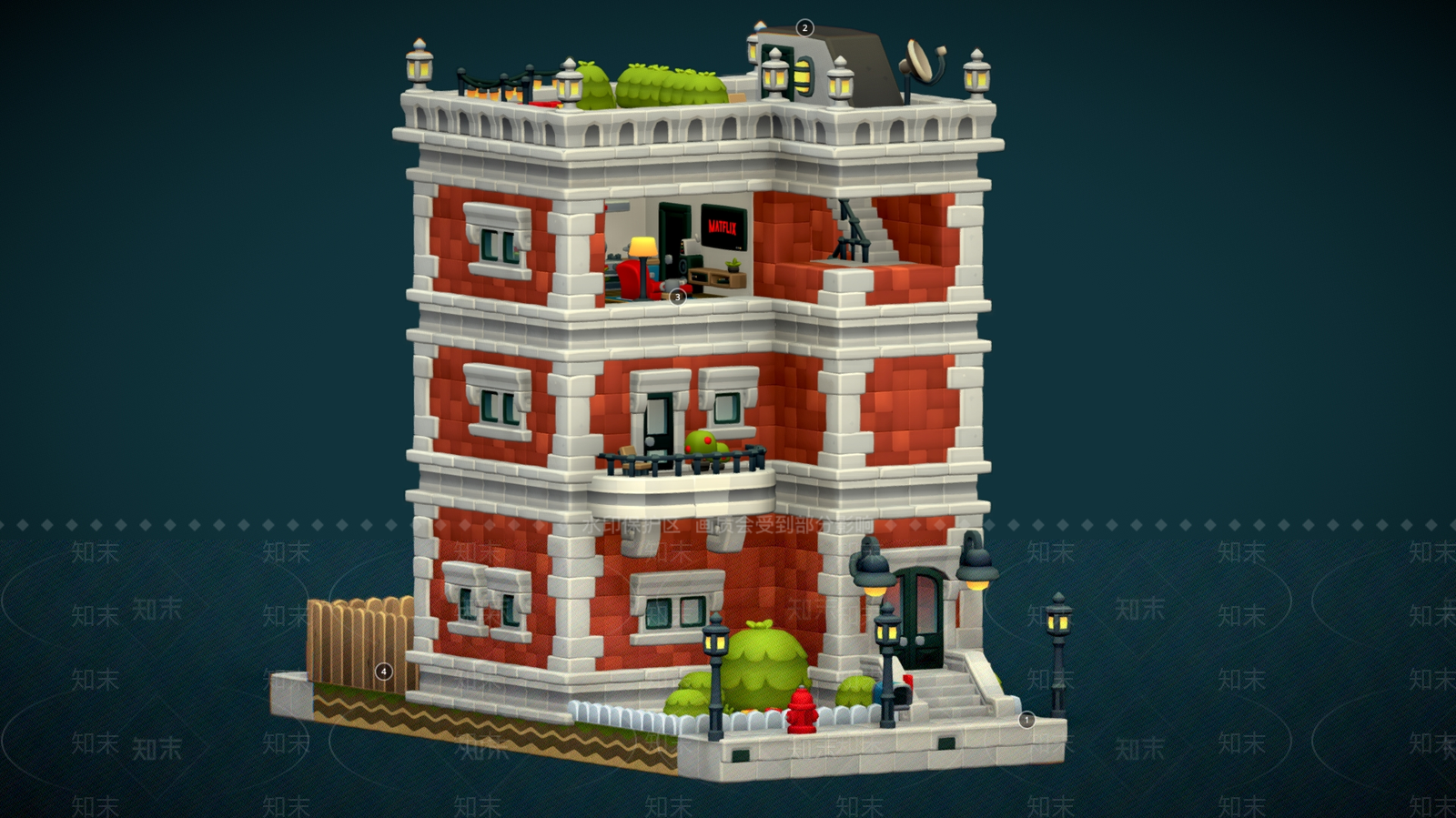 现代艺术风格建筑3D模型下载【ID:1184641939】