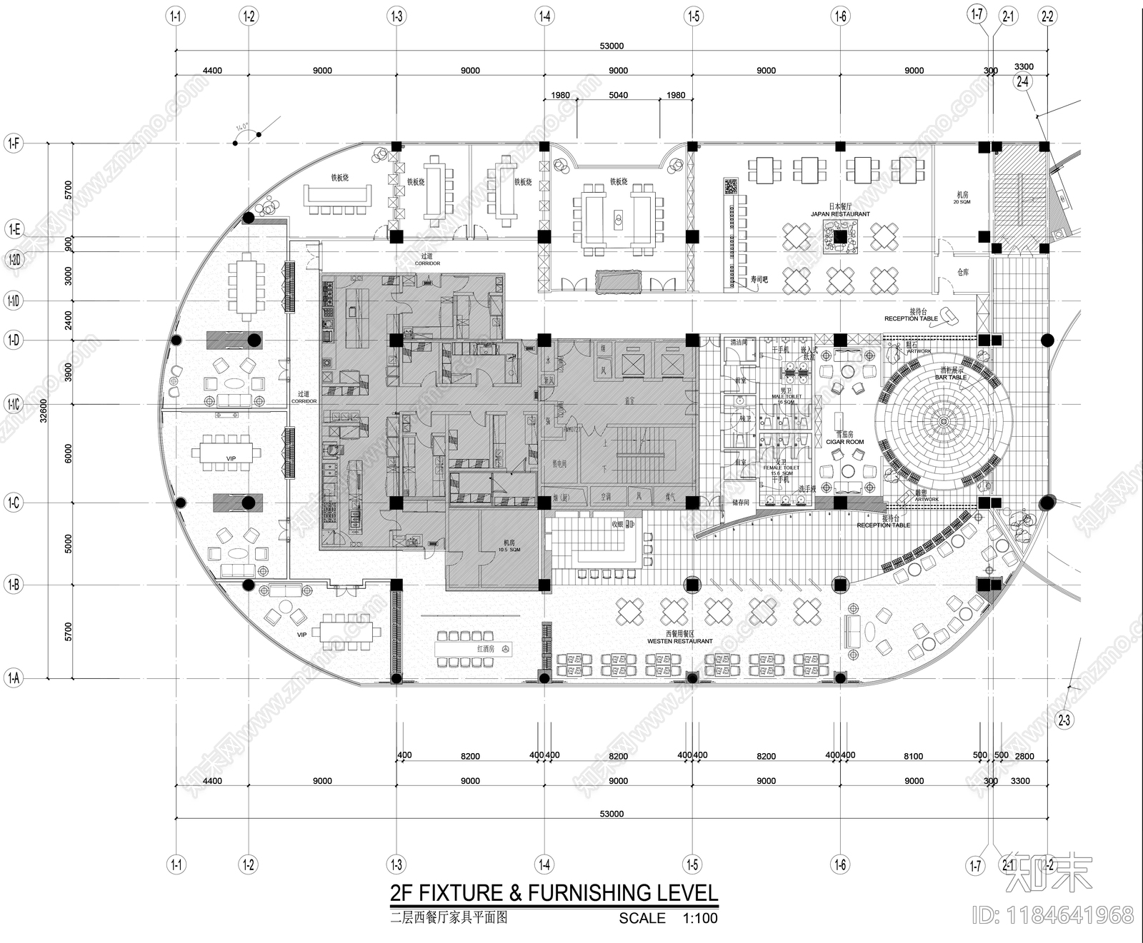 现代会所cad施工图下载【ID:1184641968】