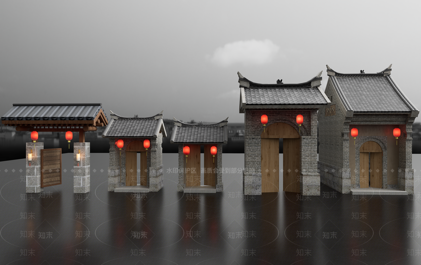 新中式中式其他景观小建筑SU模型下载【ID:1184648198】