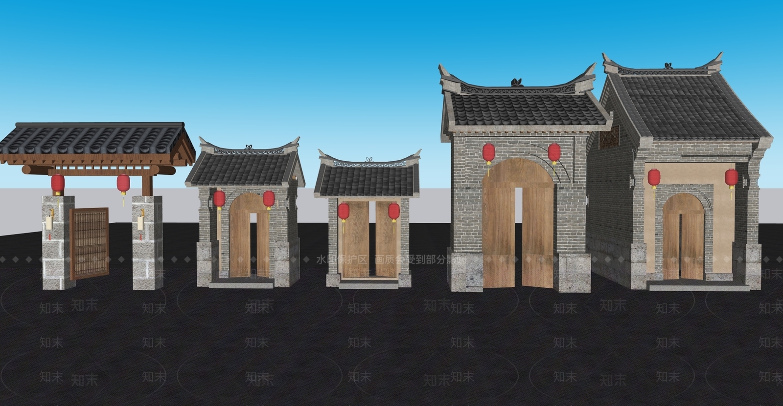 新中式中式其他景观小建筑SU模型下载【ID:1184648198】