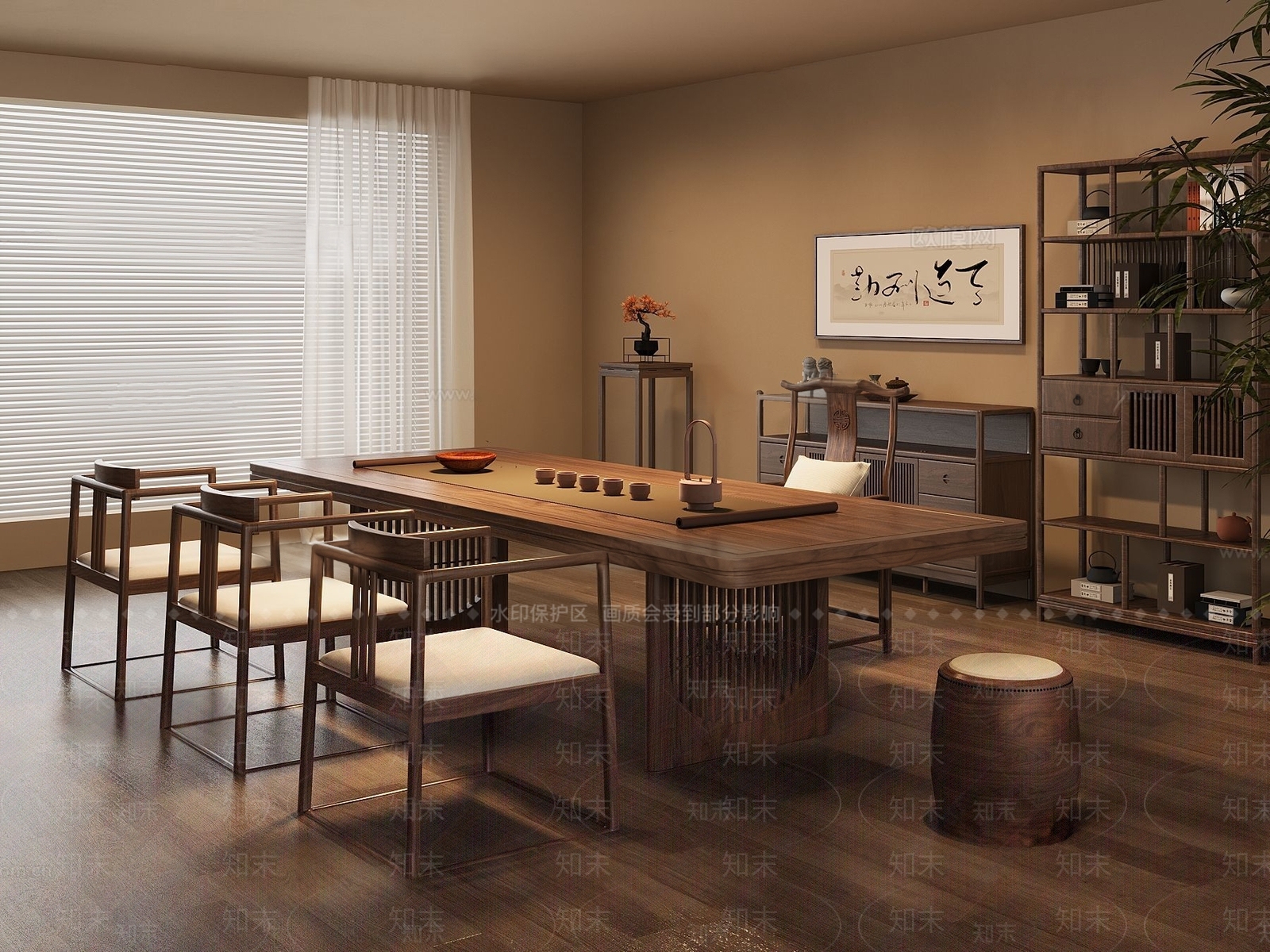 书法挂画字画3D模型下载【ID:1227421973】