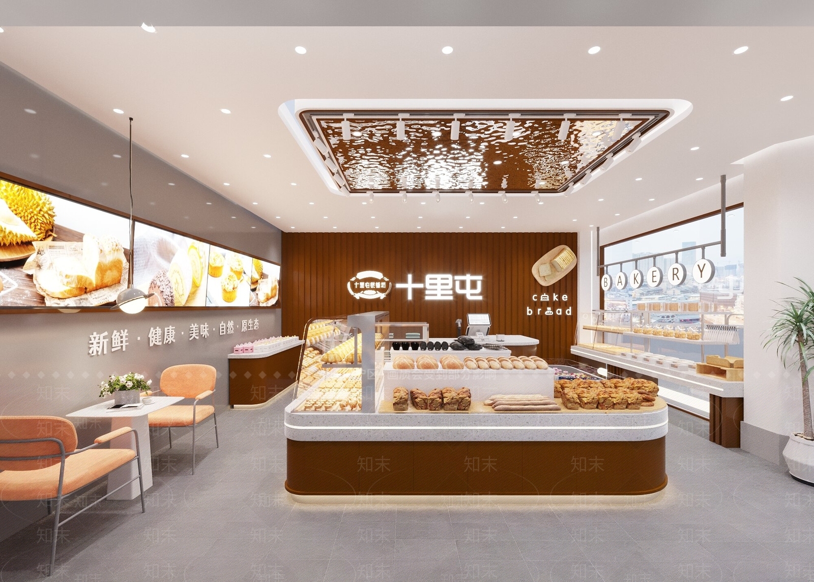 现代甜品面包店3D模型下载【ID:1184659234】