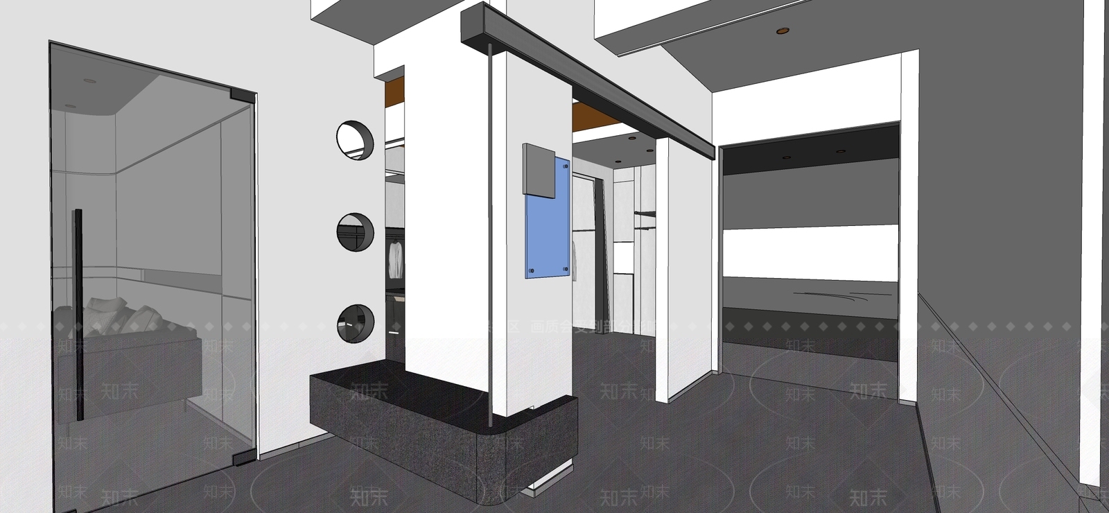 现代极简服装店SU模型下载【ID:1184664189】