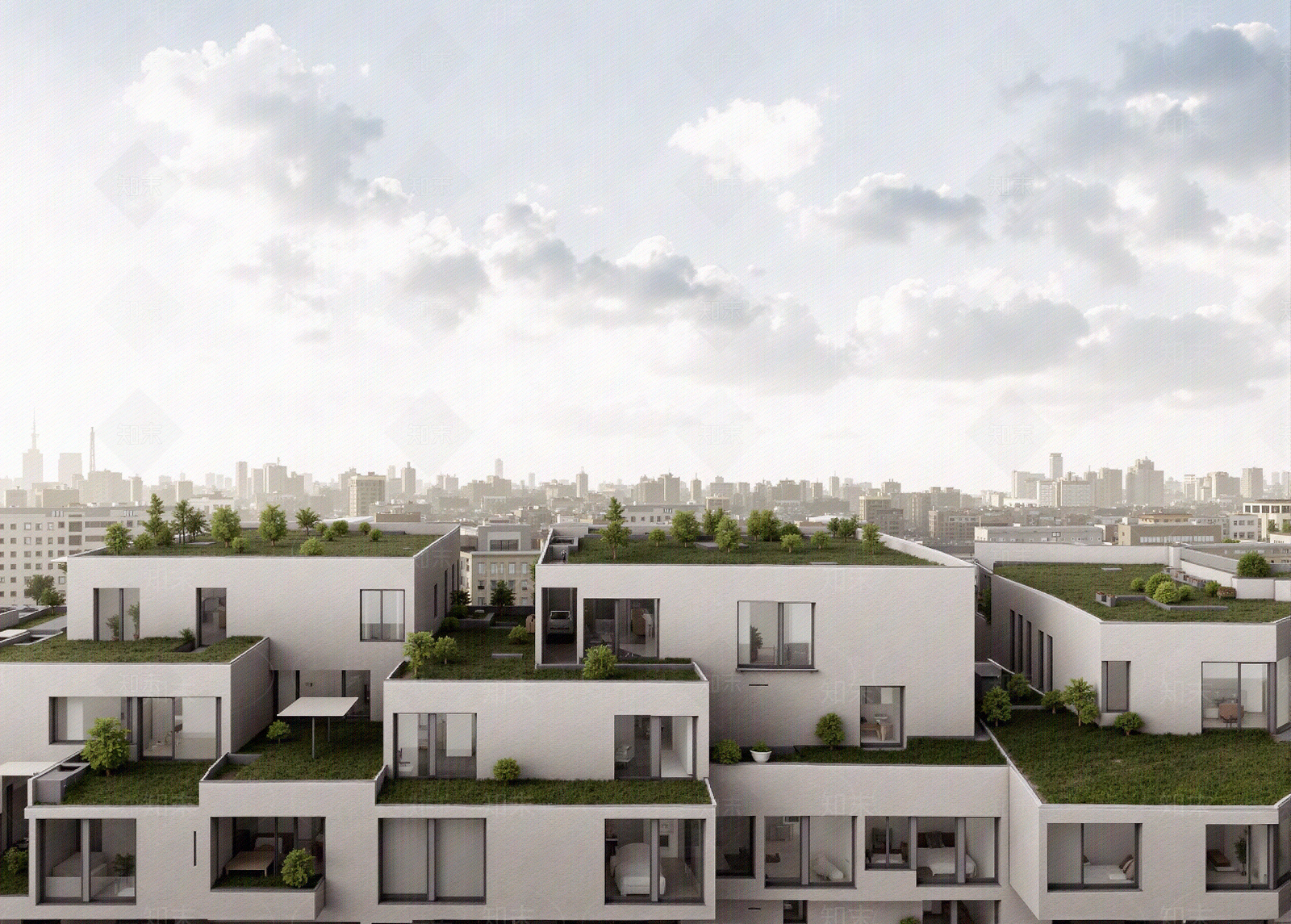 现代复古小区外景贴图下载【ID:1184662167】