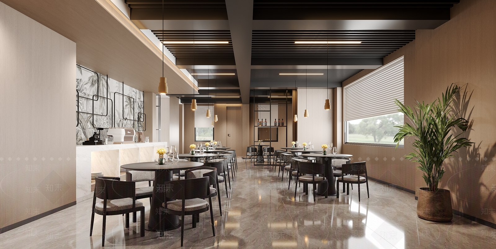 现代咖啡厅3D模型下载【ID:1184664297】