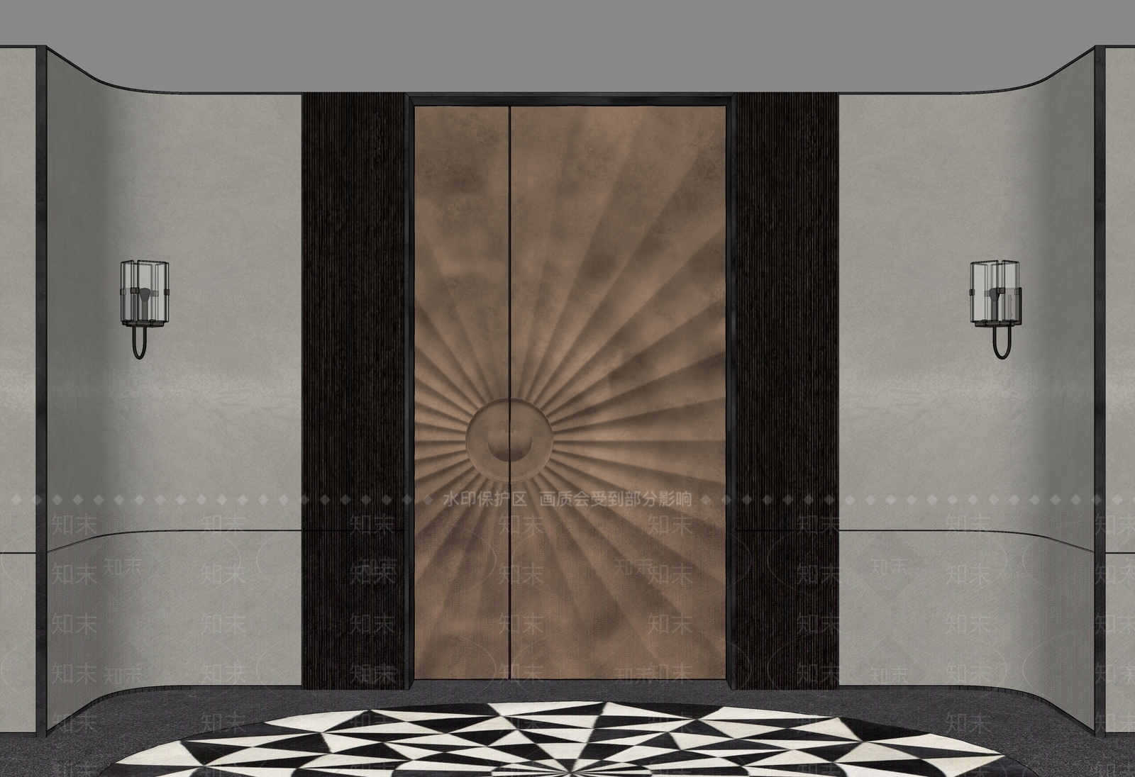 中古复古双开门SU模型下载【ID:1184664869】