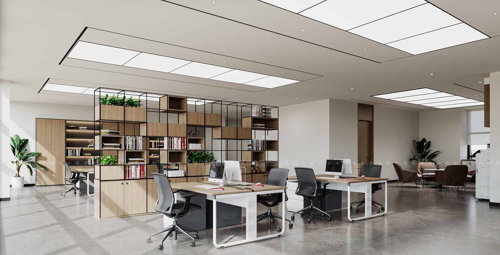 现代办公大厅3D模型下载【ID:1184668450】