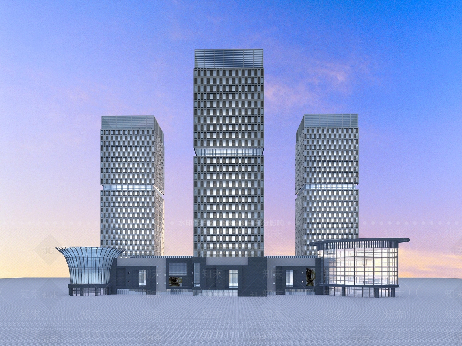 现代商业街3D模型下载【ID:1184671375】