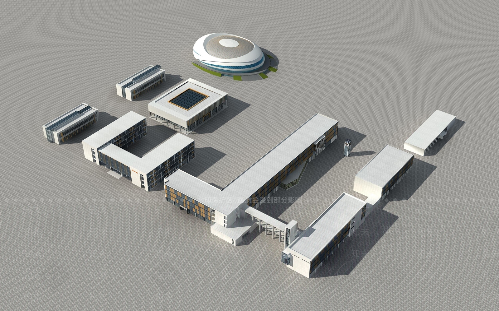 现代鸟瞰规划3D模型下载【ID:1184671995】
