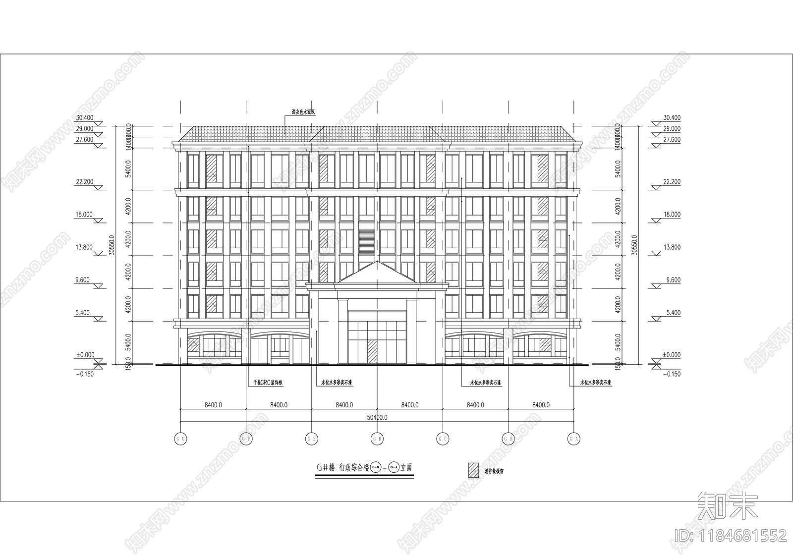 法式现代学校建筑cad施工图下载【ID:1184681552】