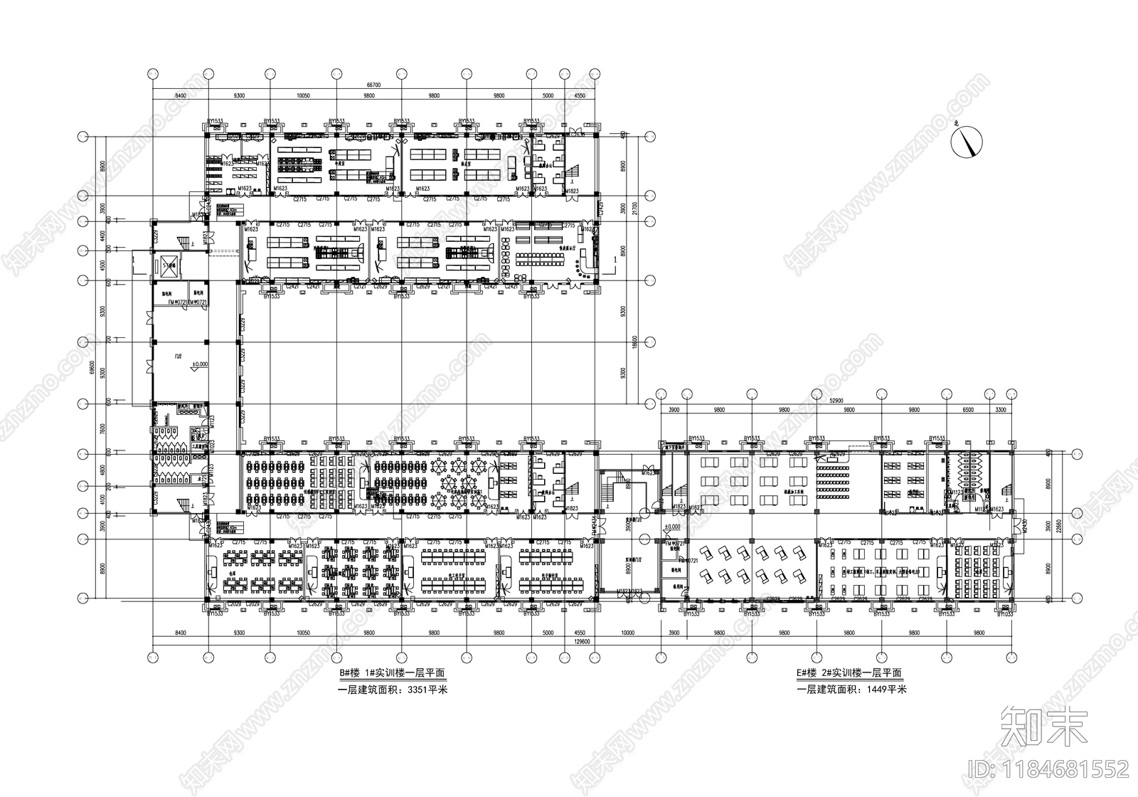 法式现代学校建筑cad施工图下载【ID:1184681552】