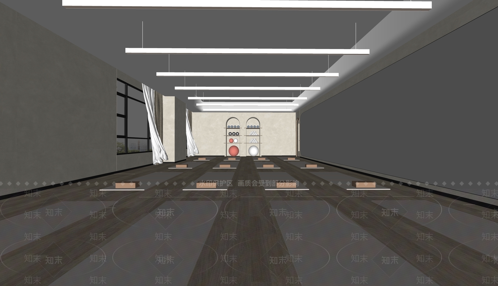 侘寂瑜伽室SU模型下载【ID:1184681813】