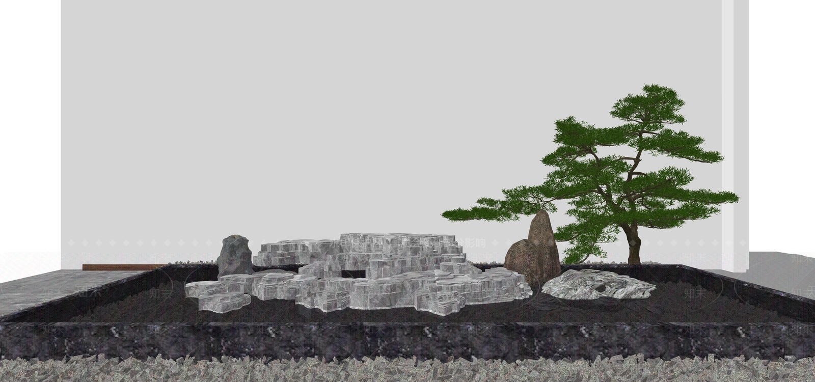 现代假山SU模型下载【ID:1184696576】