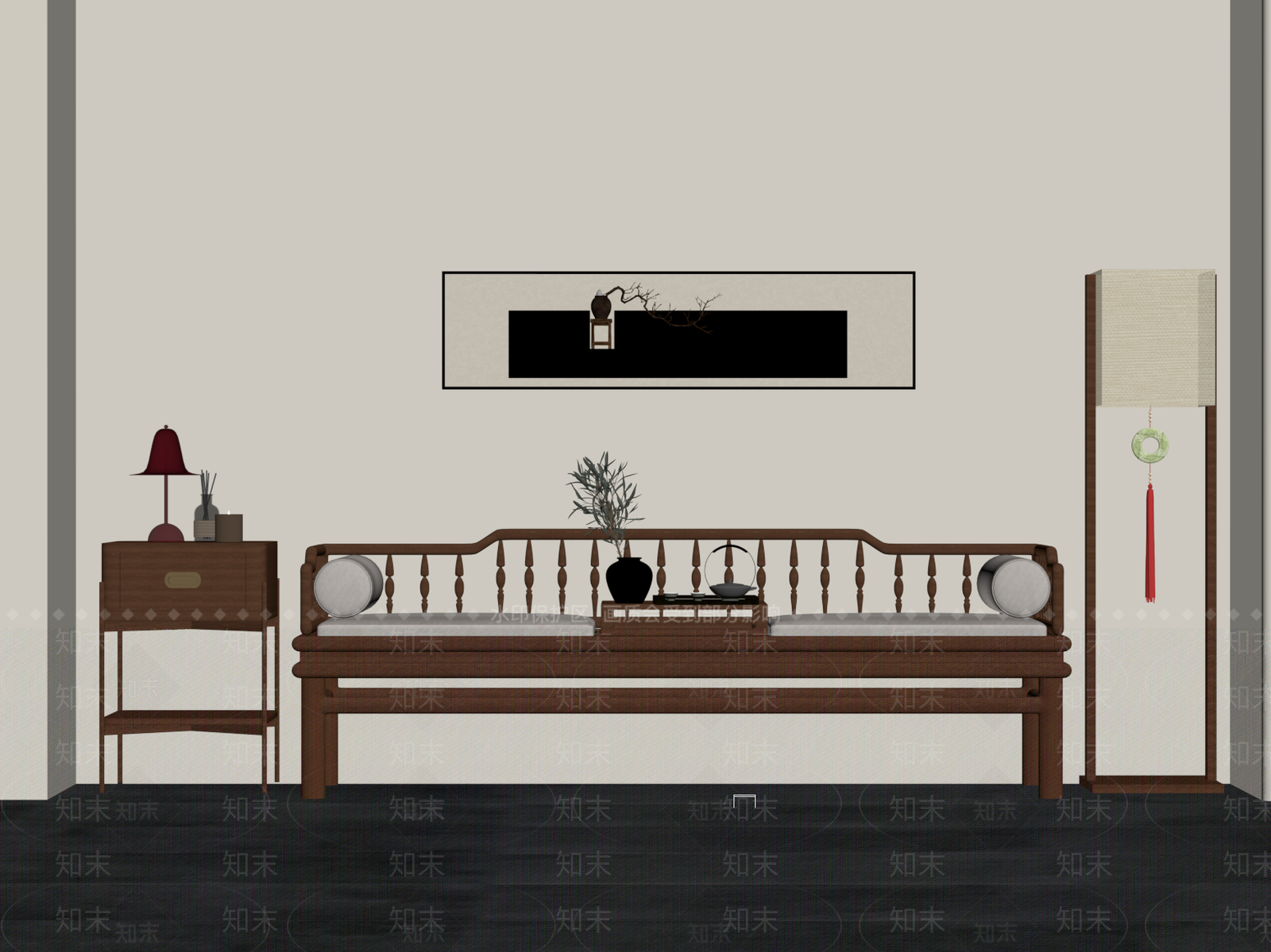 新中式其他床具SU模型下载【ID:1184698343】