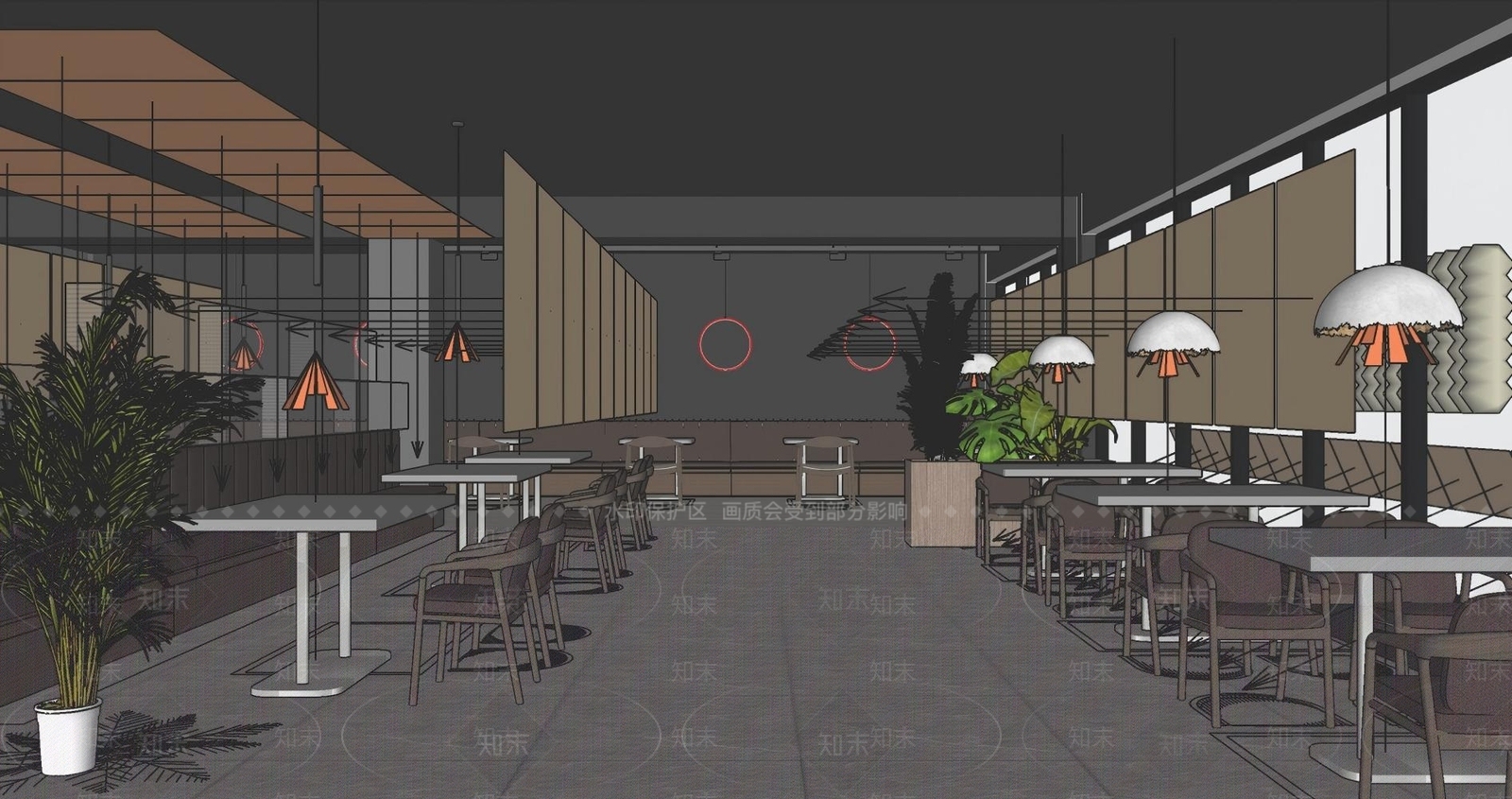 现代茶餐厅SU模型下载【ID:1184698886】