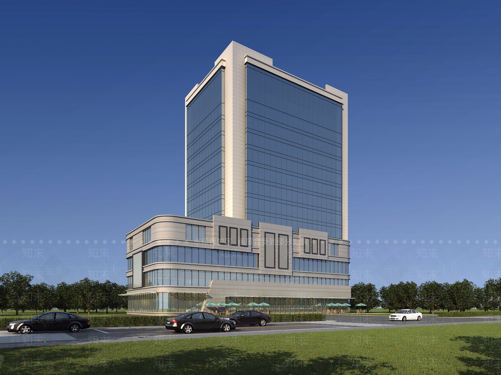 现代办公楼3D模型下载【ID:1184701542】