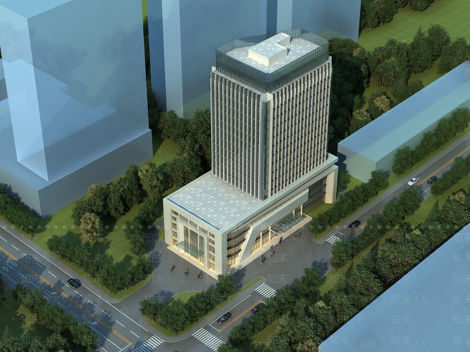 现代商场外观3D模型下载【ID:1184701705】