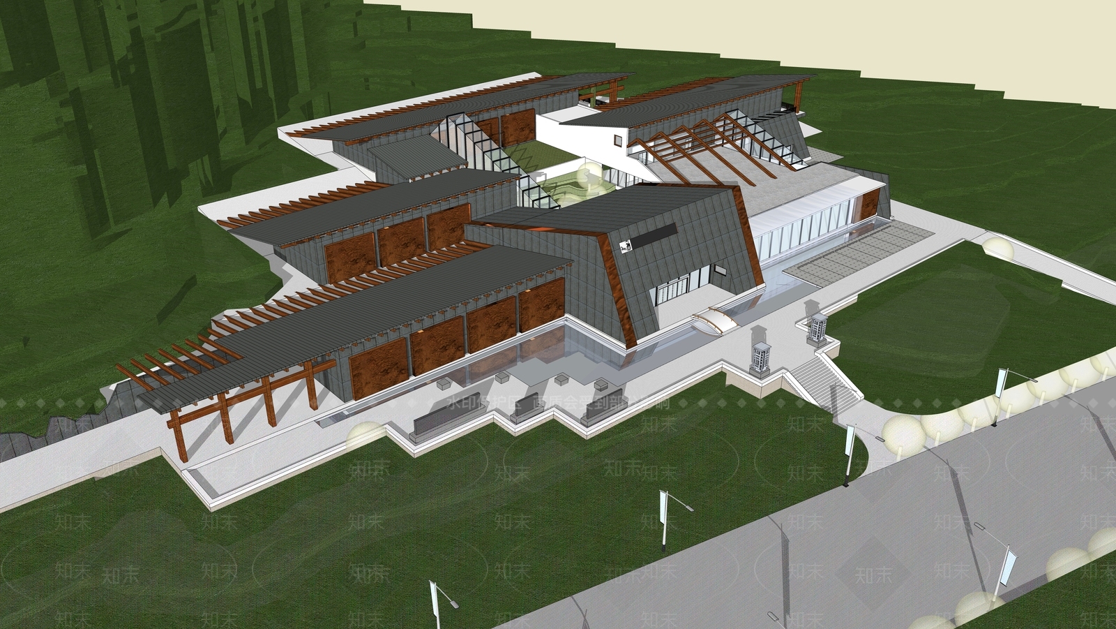 中式小公建SU模型下载【ID:1184701887】