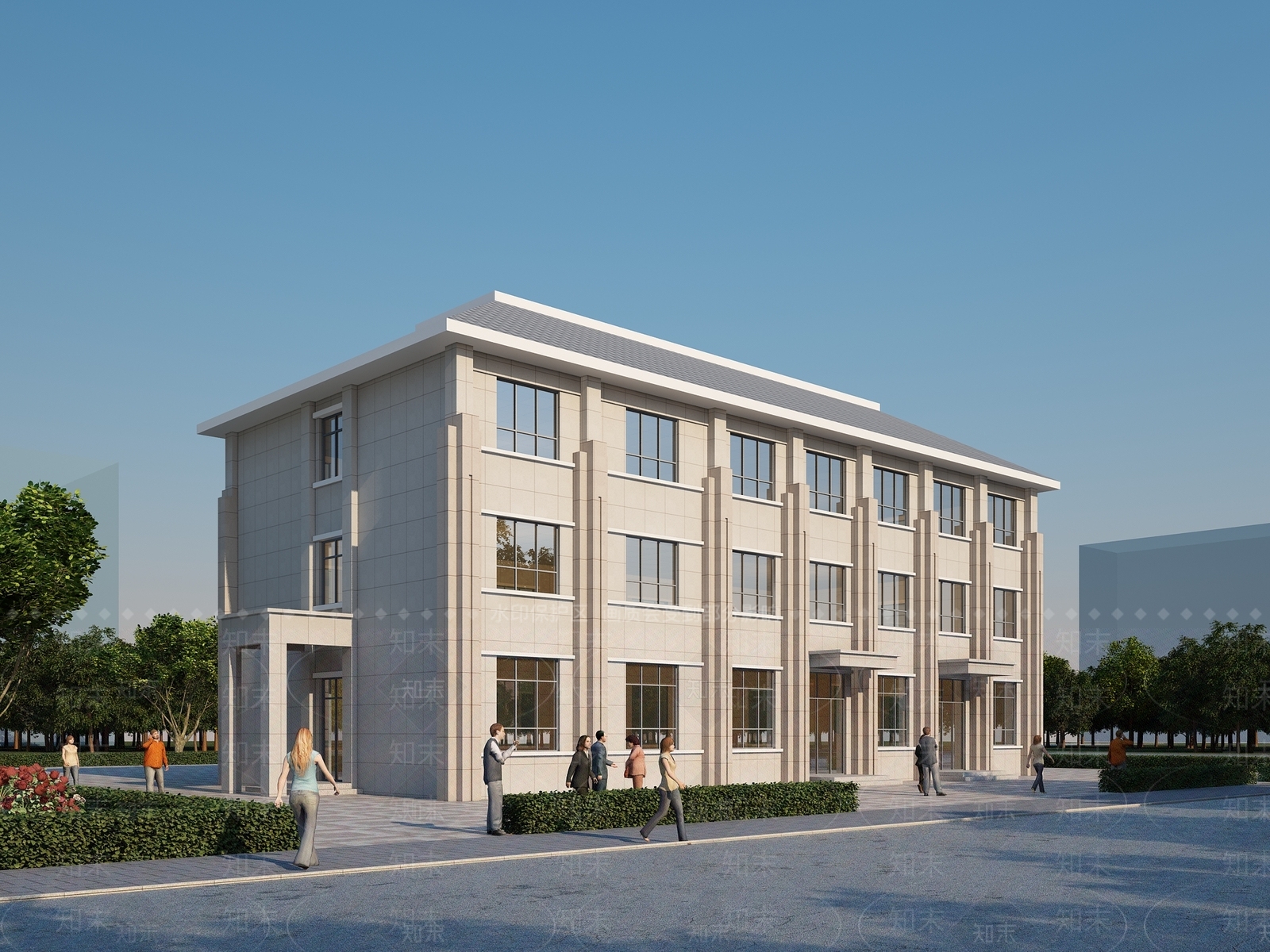 现代办公楼3D模型下载【ID:1184703427】