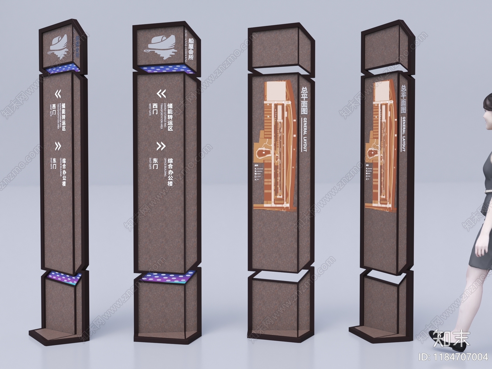 工业简约导视牌3D模型下载【ID:1184707004】