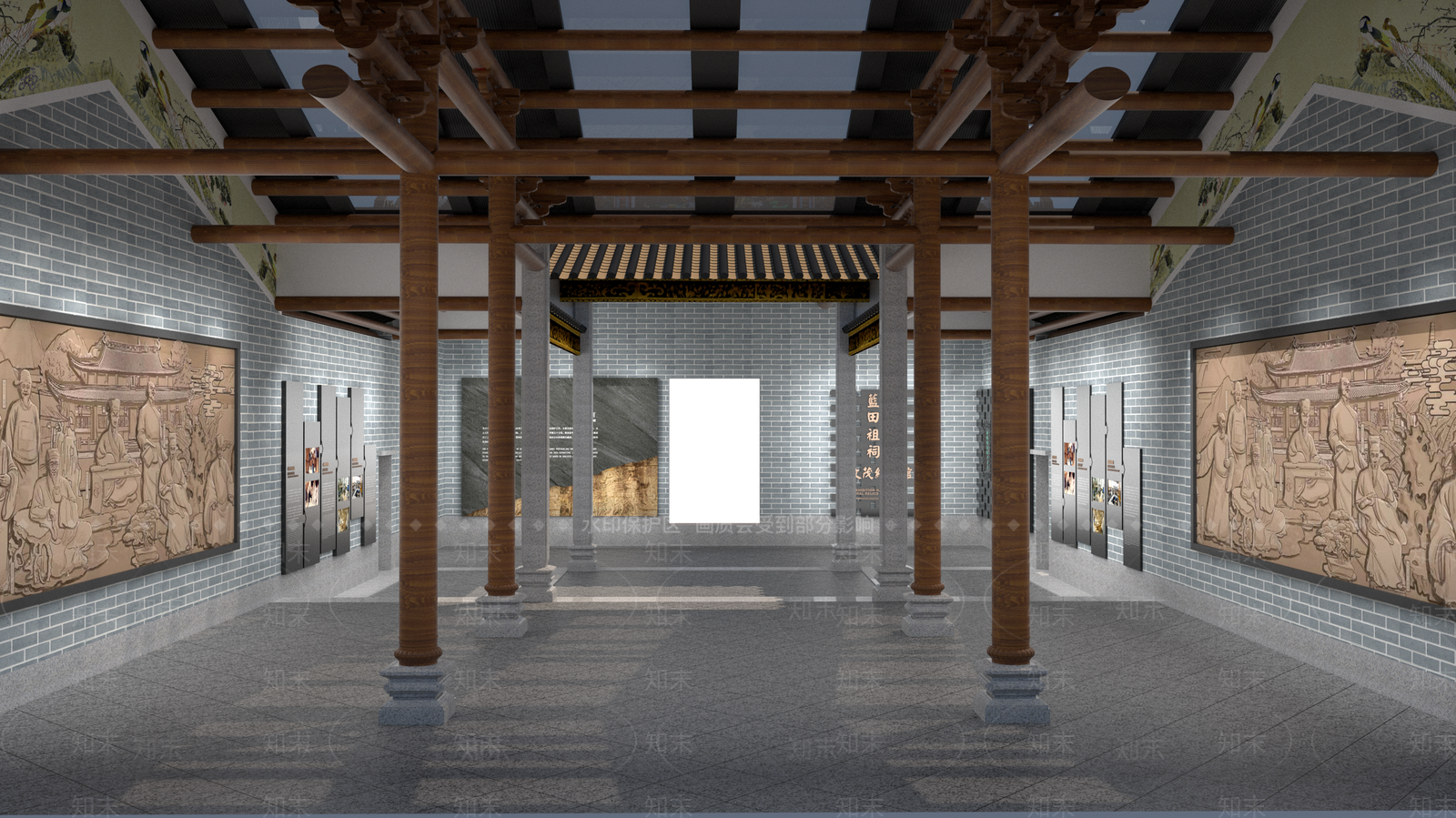 新中式其他文化空间SU模型下载【ID:1184707470】