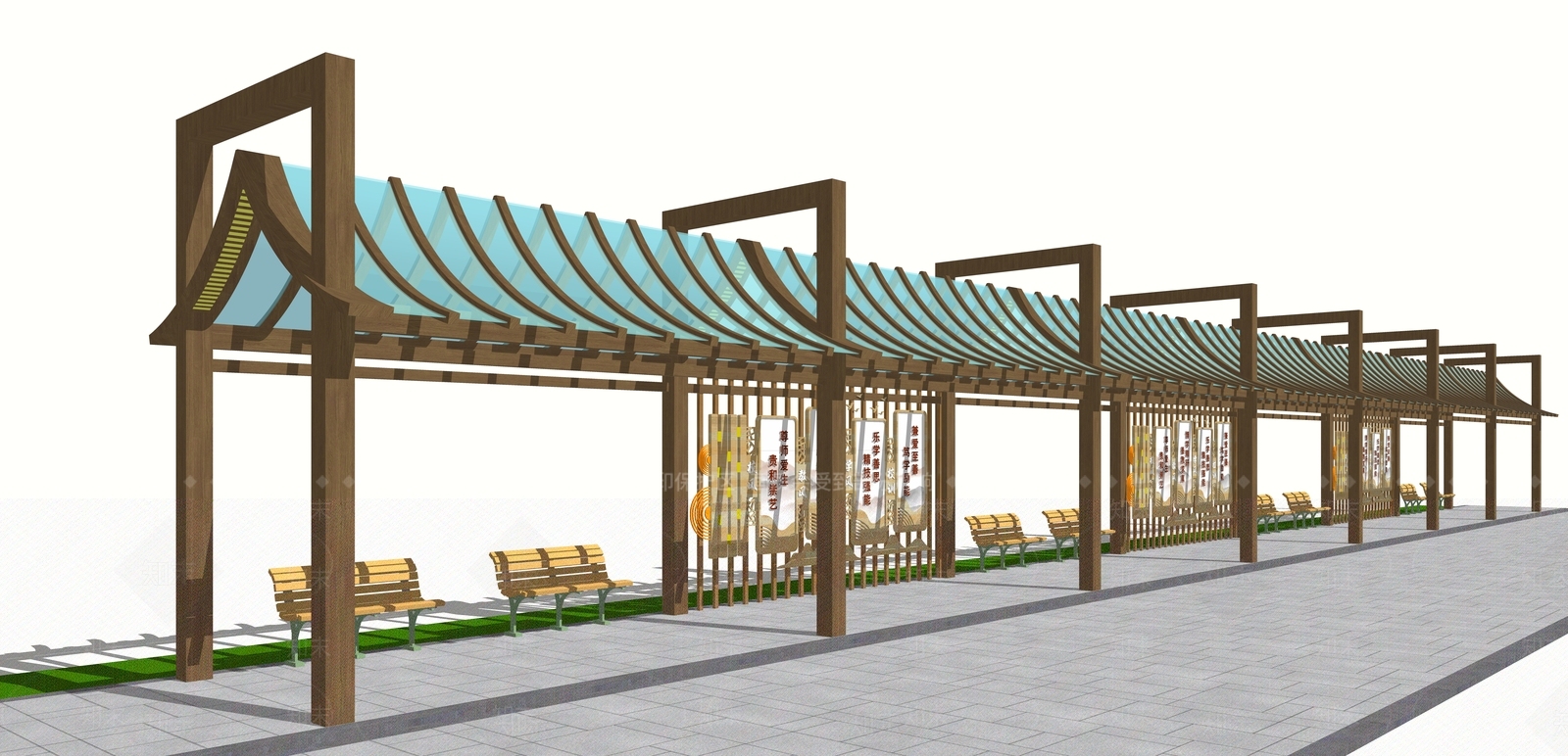 现代校园景观SU模型下载【ID:1184708811】