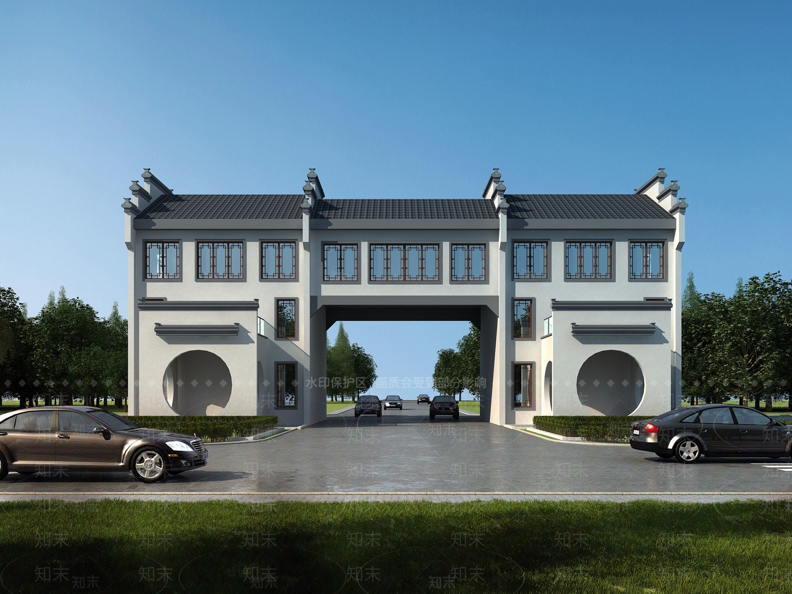 新中式办公楼3D模型下载【ID:1184712441】