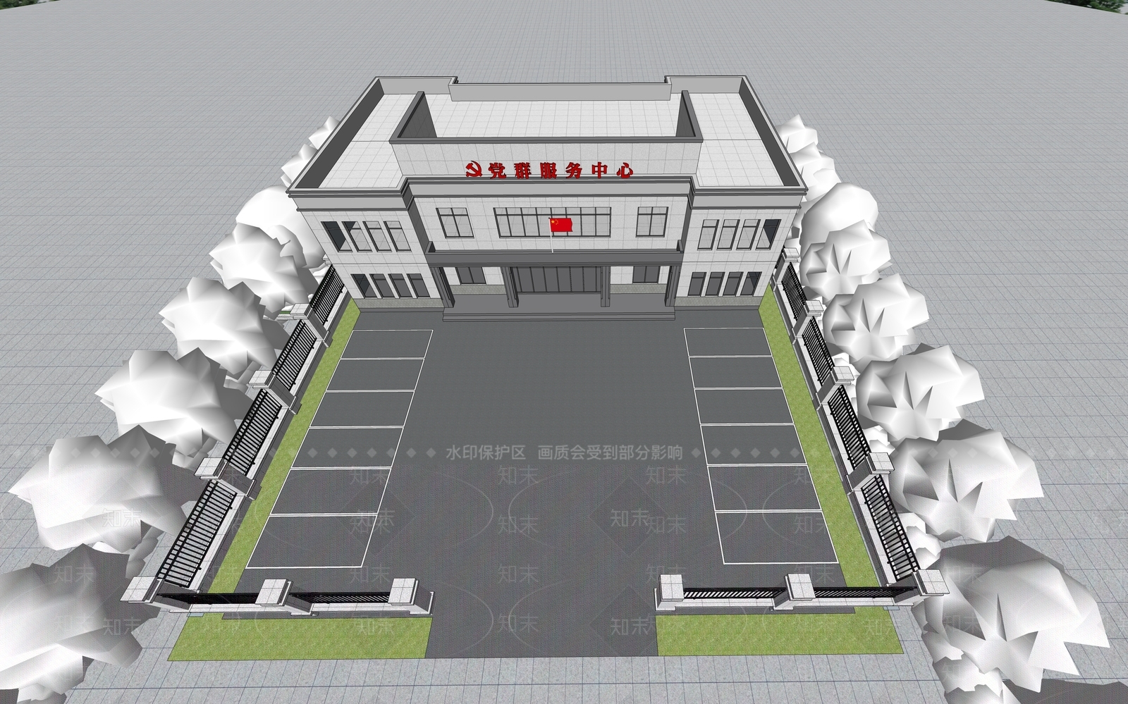现代简约小公建SU模型下载【ID:1184713902】